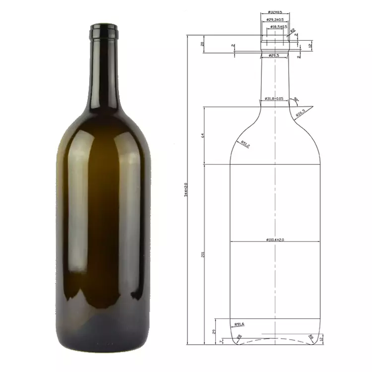 Бутылка винная "Бордо", 1.5 л фото 2.